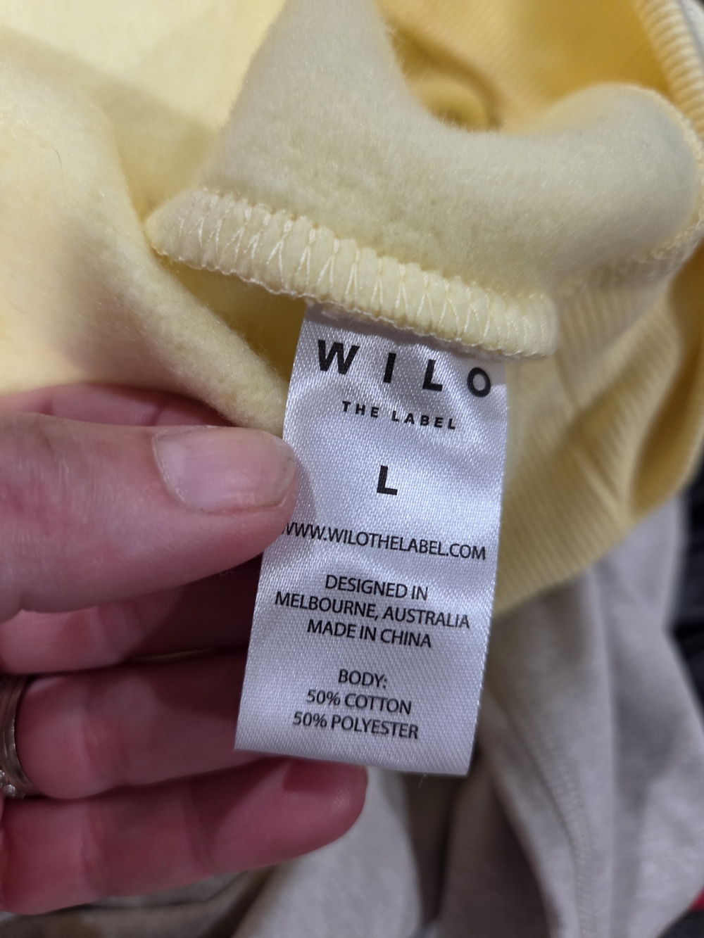 Wilo The Label Wellness Oversized Crewneck Sweatshirt Yellow Blue L - Picture 4 of 16